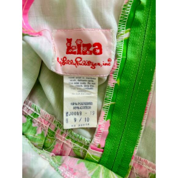 Liza by Lilly Pulitzer Vintage Pink and Lime Green Sundress size 9-10 - Picture 9 of 10